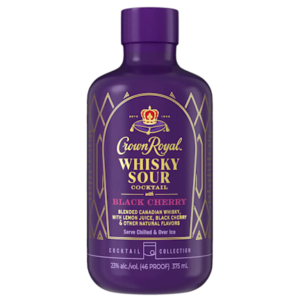 Crown Royal Whisky Sour Cocktail with Black Cherry
