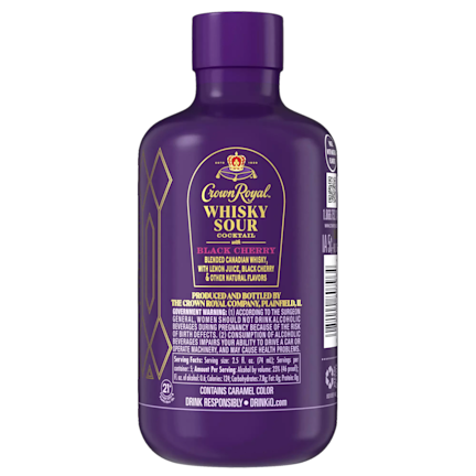 Crown Royal Whisky Sour Cocktail with Black Cherry