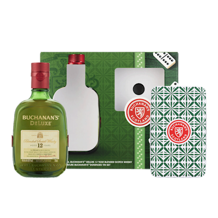 DeLuxe Aged 12 Years Blended Scotch Whisky & Tin Domino Set