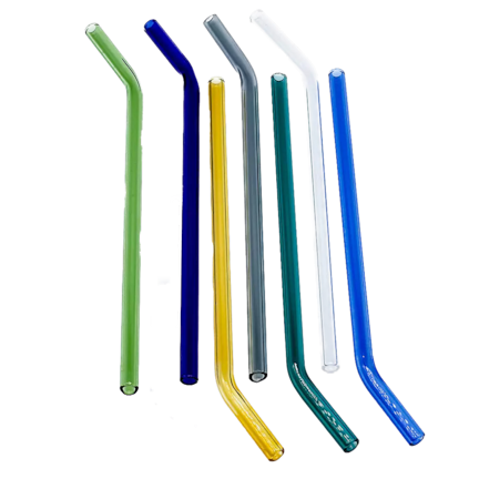 Reusable Colored Glass Straws, Set of 8