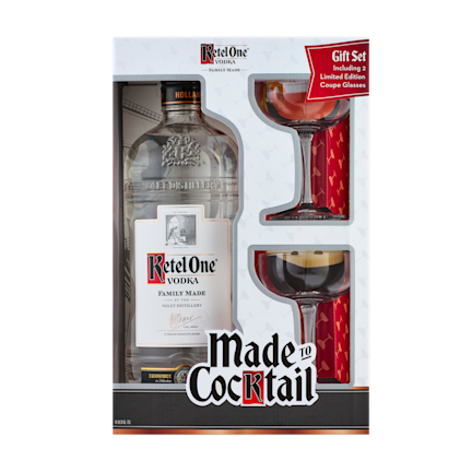 Ketel One Vodka 1.75 L with 2 Coupe Glasses