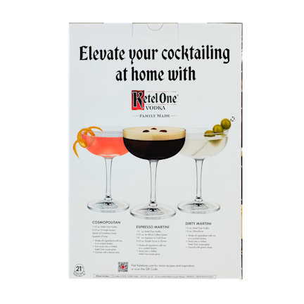 Ketel One Vodka 1.75 L with 2 Coupe Glasses