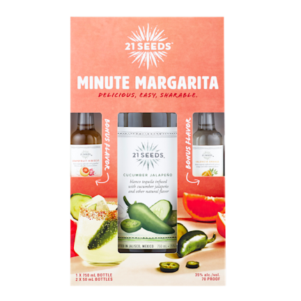 21Seeds Cucumber Jalapeño, Grapefruit Hibiscus Valencia Orange Infused Tequila Pack