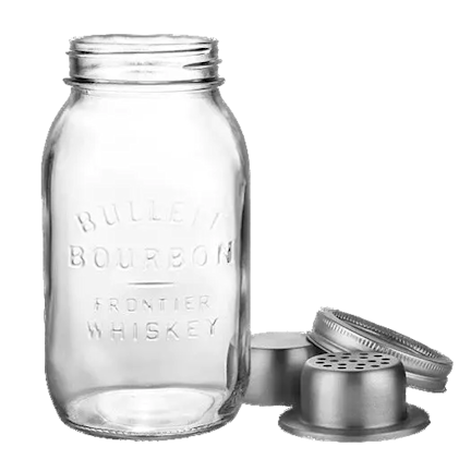 Bulleit Mason Jar Glass Cocktail Shaker