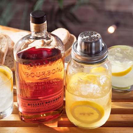 Bulleit Mason Jar Glass Cocktail Shaker